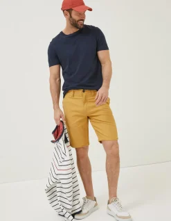 FatFace Stow Flat Front Shorts Golden Yellow New