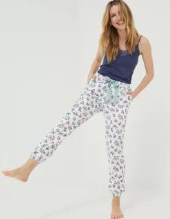 FatFace Strawberry Cuffed Pants Ivory Clearance