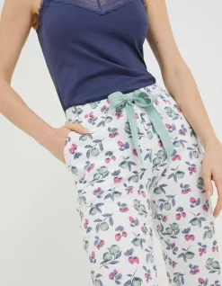 FatFace Strawberry Cuffed Pants Ivory Clearance