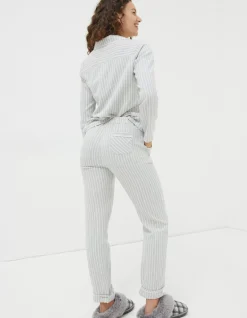 FatFace Stripe Box Pyjamas Gift Box Set Grey Marl