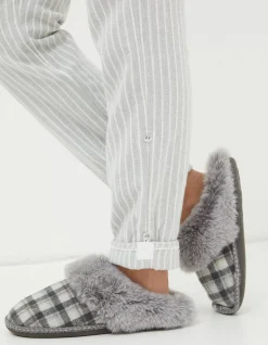 FatFace Stripe Box Pyjamas Gift Box Set Grey Marl