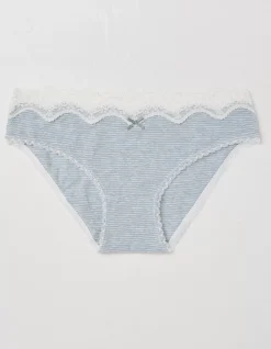 FatFace Stripe Mini Knickers Grey Marl Sale