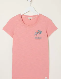 FatFace Sunshine All The Time T-Shirt Pink Hot
