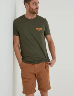 FatFace Surf Comp T-Shirt Khaki Green Hot