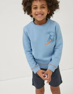 FatFace Surf Graphic Sweat Blue Hot