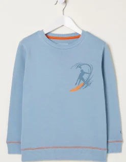 FatFace Surf Graphic Sweat Blue Hot