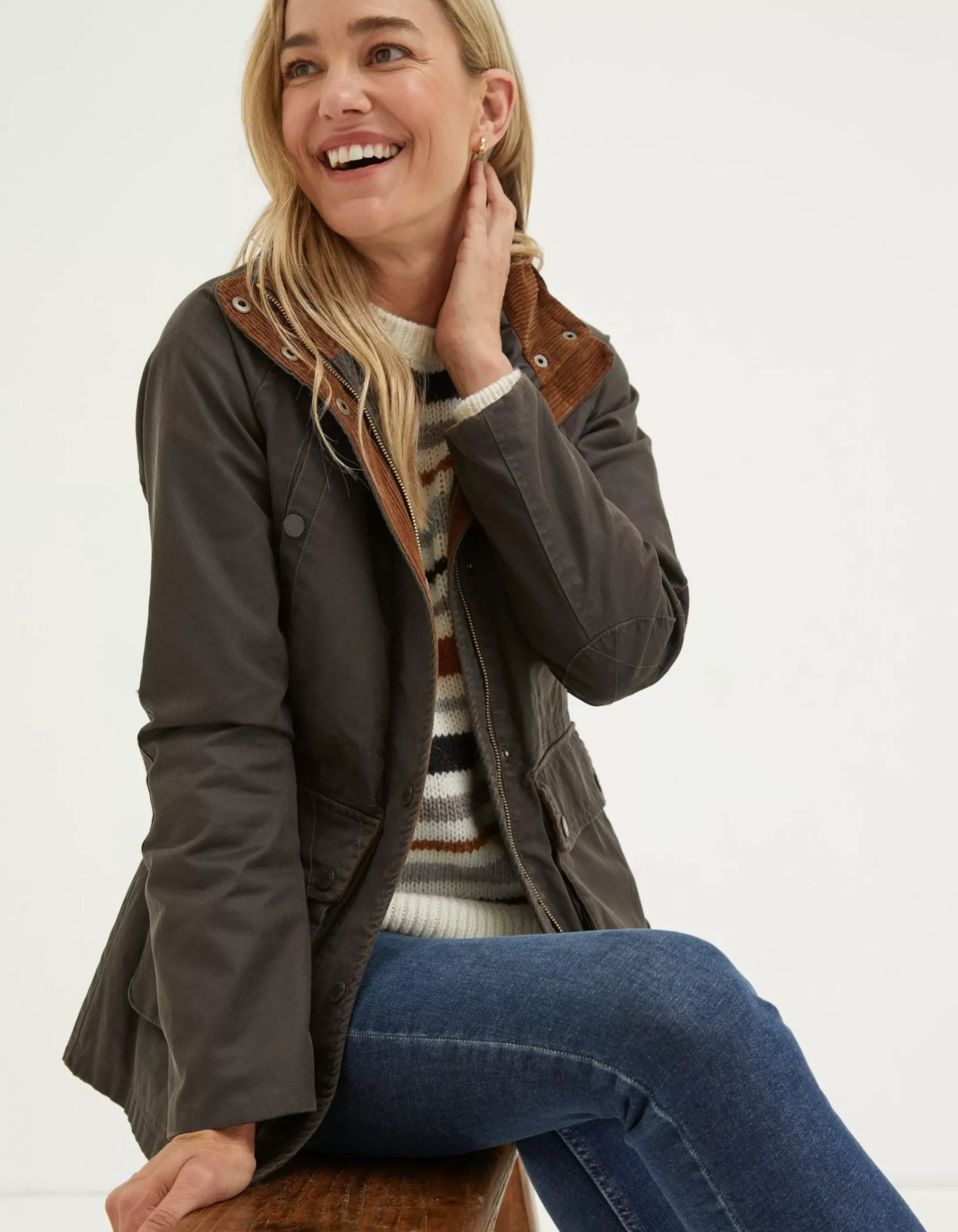 FatFace Sussex Heritage Coat Brown Clearance