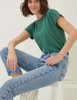 FatFace Sutton Straight Cropped Jeans Light Blue Hot
