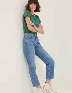 FatFace Sutton Straight Cropped Jeans Mid Blue Discount