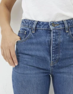 FatFace Sutton Straight Leg Jeans Mid Blue Hot