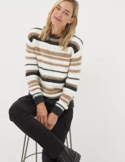 FatFace Suzy Stripe Jumper Natural