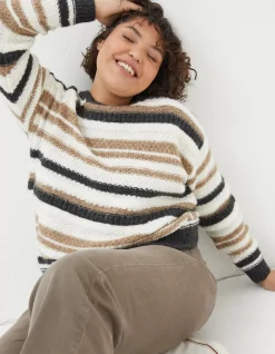 FatFace Suzy Stripe Jumper Natural