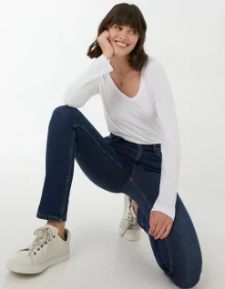 FatFace Sway Slim Leg Comfort Stretch Jeans Mid Wash Clearance
