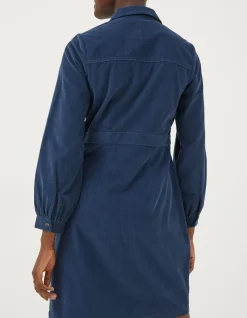 FatFace Tabitha Cord Dress Teal Green Discount