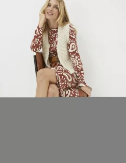 FatFace Talia Waistcoat Ivory Outlet