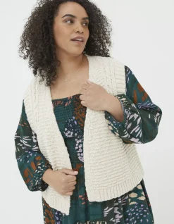 FatFace Talia Waistcoat Ivory Outlet