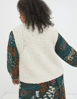 FatFace Talia Waistcoat Ivory Outlet