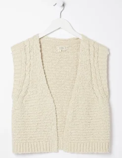 FatFace Talia Waistcoat Ivory Outlet