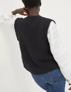 FatFace Talia Waistcoat Black Best