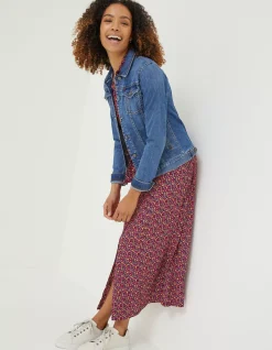 FatFace Tasha Denim Jacket Mid Blue New