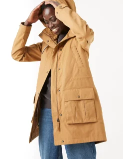 FatFace Taylor Waterproof Jacket Tan Yellow New