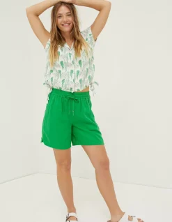 FatFace Tenby Linen Short Bright Green Best