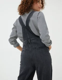 FatFace Tetbury Wide Leg Dungarees Black