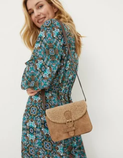 FatFace The Avery Shearling Crossbody Bag Natural Online
