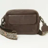 FatFace The Oslo Camera Bag Ornate Strap Chocolate Brown New