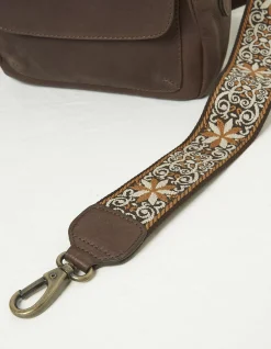 FatFace The Oslo Camera Bag Ornate Strap Chocolate Brown New