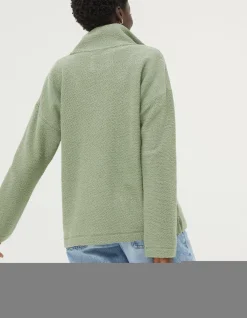 FatFace Thea Half Neck Sweatshirt Sage Green Outlet