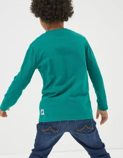 FatFace Three Pack Long Sleeve T-Shirts Jade Green New