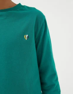 FatFace Three Pack Long Sleeve T-Shirts Jade Green New