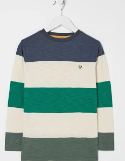 FatFace Three Pack Long Sleeve T-Shirts Jade Green New