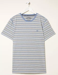 FatFace Three Pack Stripe T-Shirts Rust Red New