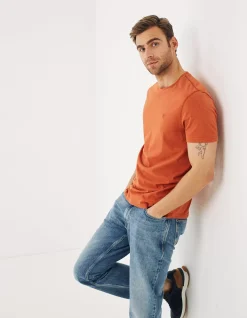 FatFace Three Pack Stripe T-Shirts Rust Red New