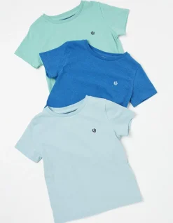 FatFace Three-Pack Short Sleeve T-Shirts Navy Marl Sale