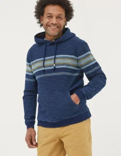 FatFace Trescowe Indigo Stripe Hoodie Indigo Blue