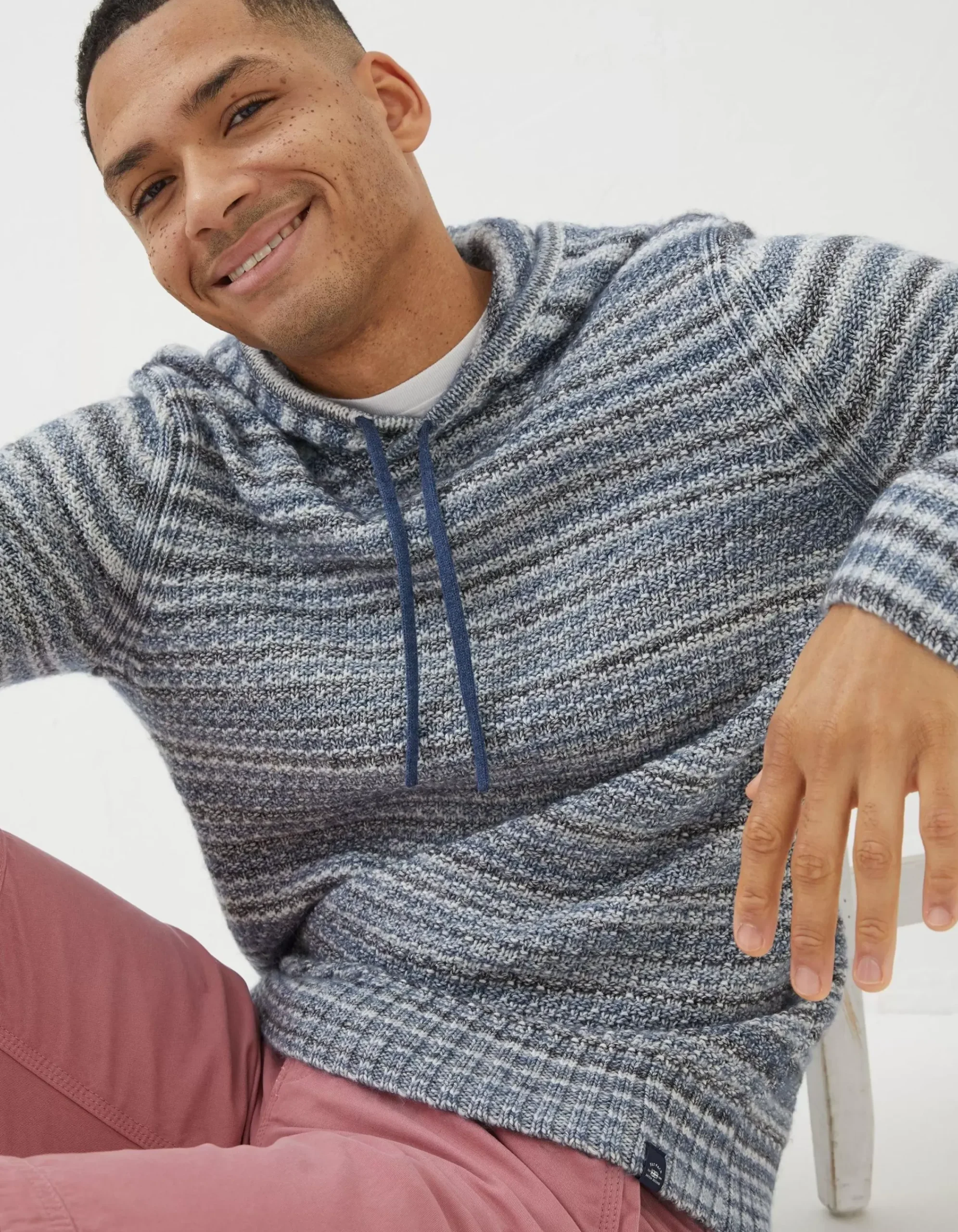 FatFace Trescowe Knitted Hoodie Blue Best
