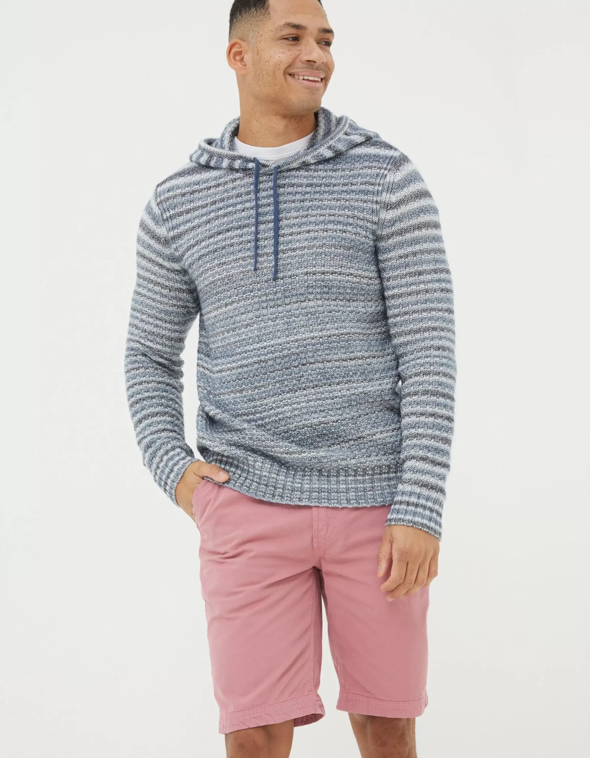 FatFace Trescowe Knitted Hoodie Blue Best