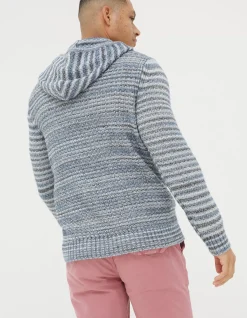 FatFace Trescowe Knitted Hoodie Blue Best