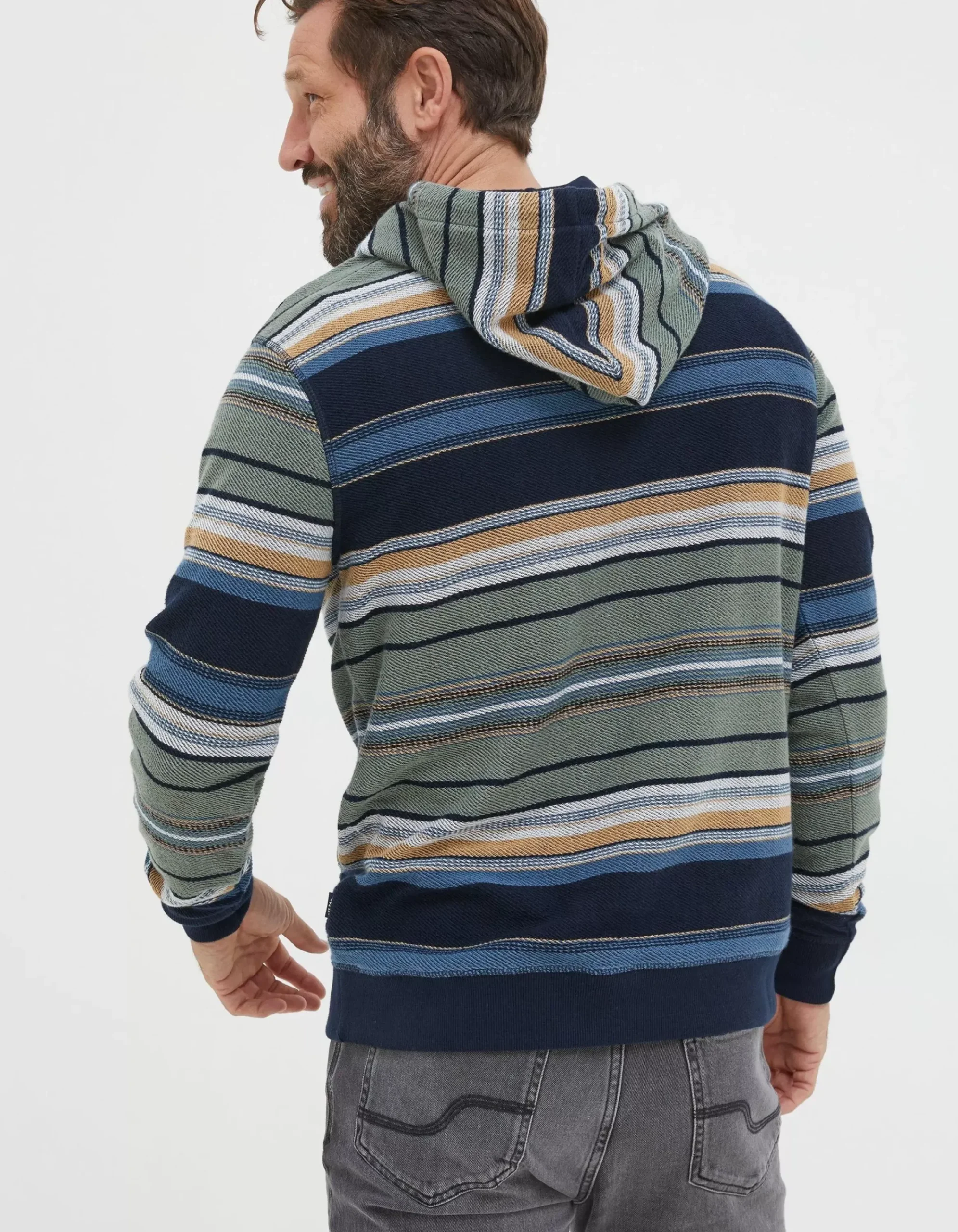 FatFace Trescowe Overhead Hoodie Blue Clearance