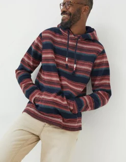 FatFace Trescowe Stripe Hoodie Plum