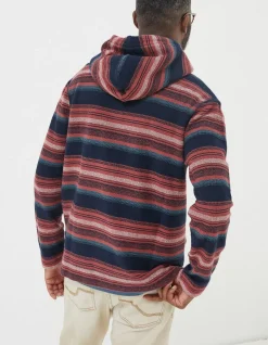 FatFace Trescowe Stripe Hoodie Plum