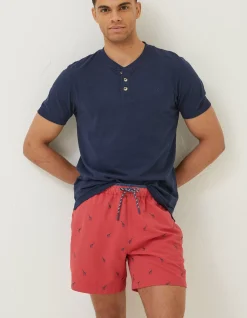 FatFace Trevose Giraffe Swim Shorts Washed Red Best