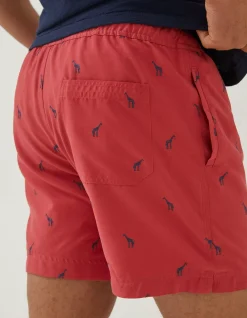 FatFace Trevose Giraffe Swim Shorts Washed Red Best