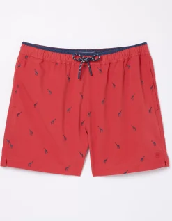 FatFace Trevose Giraffe Swim Shorts Washed Red Best