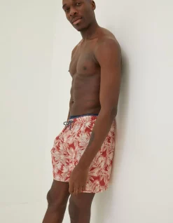 FatFace Trevose Leaf Print Swim Shorts Rust Red Online