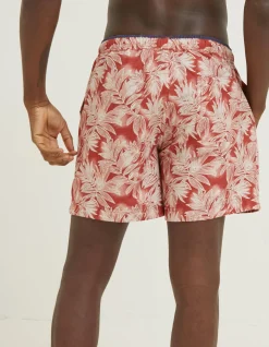 FatFace Trevose Leaf Print Swim Shorts Rust Red Online