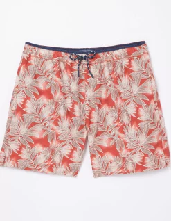 FatFace Trevose Leaf Print Swim Shorts Rust Red Online